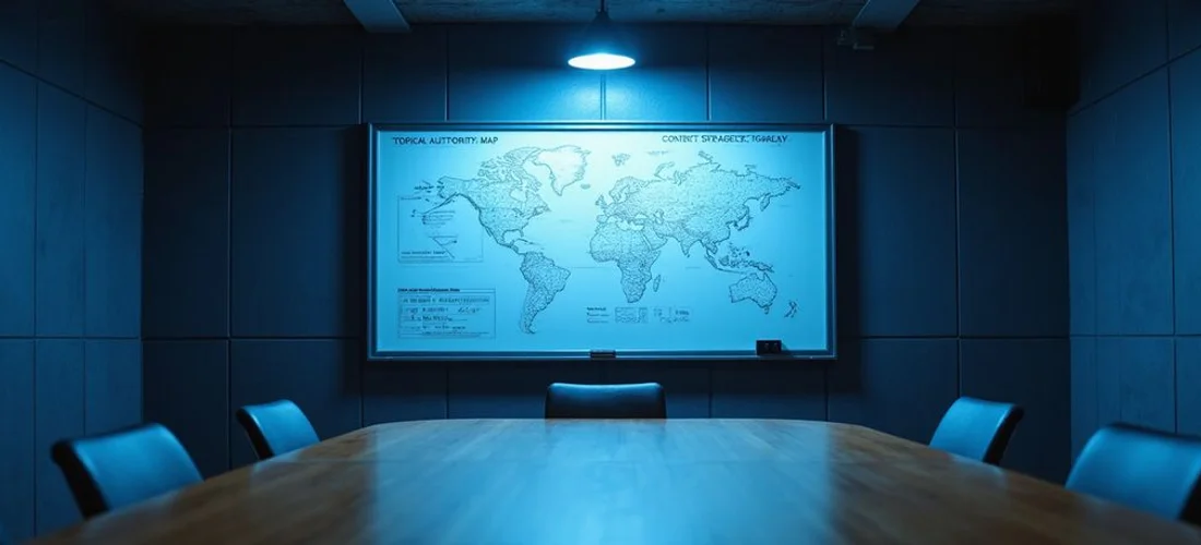 AEO strategy session with topical authority mapping